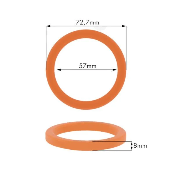 אטם ראש סיליקון כתום 8ממ מידות