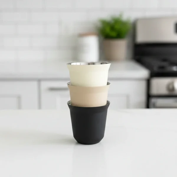 סט 3 כוסות נירוסטה דופן כפולה אספרסו A