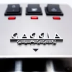 מכונת קפה Gaggia Classic E24 גאג'יה קלאסיק נירוסטה - תקריב על ראש החליטה ופורטפילטר