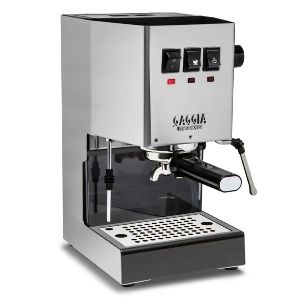 מכונת אספרסו Gaggia Classic Pro E24 נירוסטה בחזית.