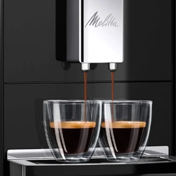 פאנל בקרה של Melitta Purista Series 300 שחורה עם כפתורים ובורר סיבובי