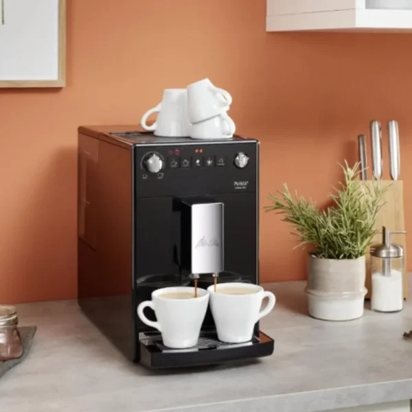 מטחנת הקונוס מפלדת אל-חלד בתוך מכונת Melitta Purista Series 300