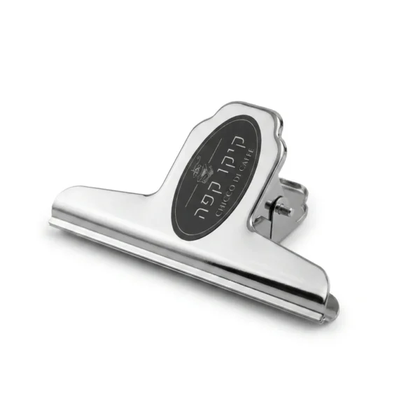 קליפס סוגר לשקיות קפה Bulldog clip אוטם שקית פולי קפה לשמירה על הטריות - מבט מקרוב