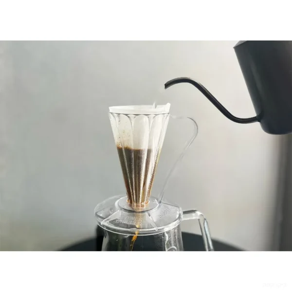 טפטפת קפה Cafec Flower Dripper Deep 27 - מבט מקרוב על הצלעות הפנימיות בצורת פרח