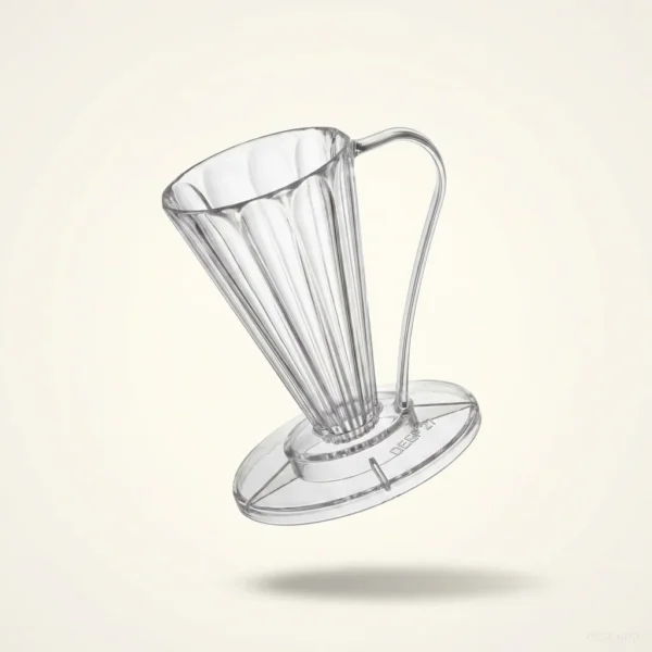 דריפר קפה Cafec Flower Dripper Deep 27 - מבט מקרוב על הצלעות הפנימיות בצורת פרח לזרימת מים אופטימלית