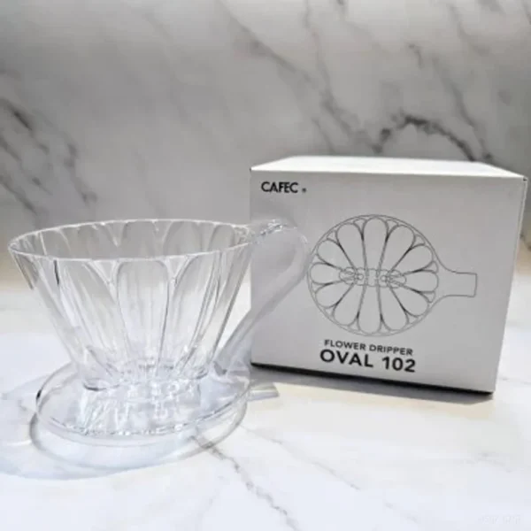 תקריב על הבסיס האובלי ופתח הזרימה של טפטפת Cafec Flower Dripper Oval 102