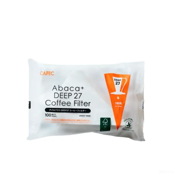 פילטר נייר לקפה CAFEC Abaca+ Deep 27 צבע לבן