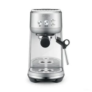 מכונת אספרסו Sage Bambino (Breville) SES450 נירוסטה מוברשת במבט חזיתי על רקע לבן