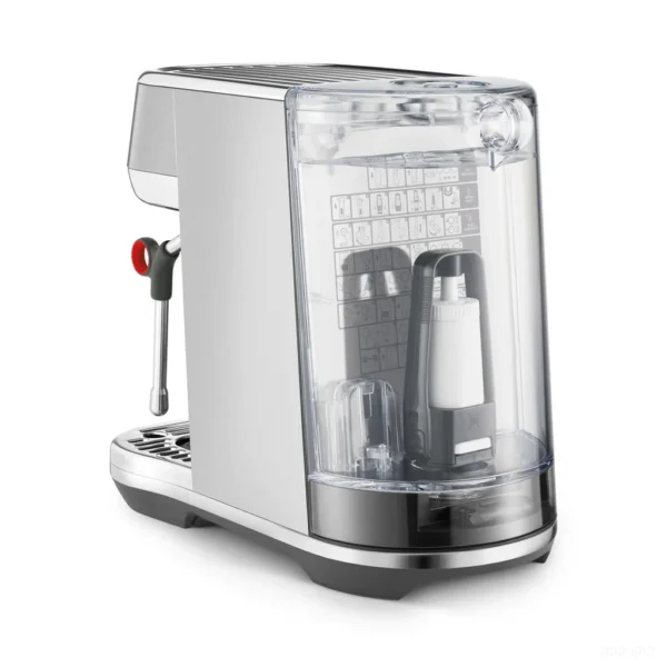 מבט אחורי על מכונת אספרסו Sage Bambino Plus SES500 שמראה את מיכל המים ואת גב המכונה