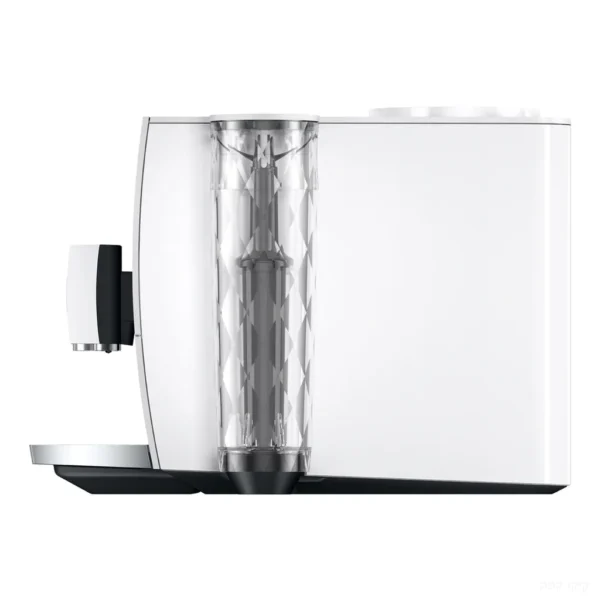 מכונת קפה אוטומטית Jura ENA 8 Full Nordic White - מבט צד עם מיכל המים בעיצוב יהלום