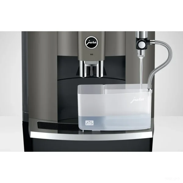 מכונת קפה אוטומטית Jura W8 Dark Inox - ניקוי אוטומטי של מערכת החלב עם המיכל הייעודי
