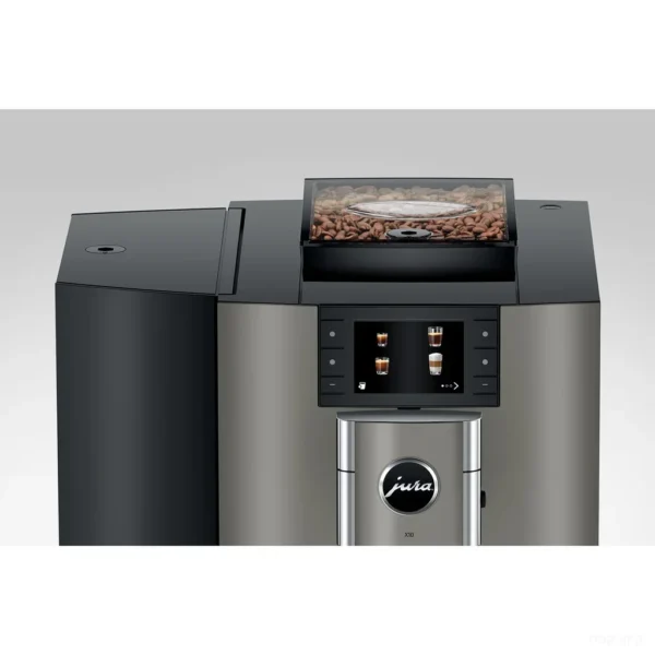 מכונת קפה Jura X10 Dark Inox - מסך צבעוני 3.5 אינץ' עם מקשים פיזיים ומיכל הפולים הנעול