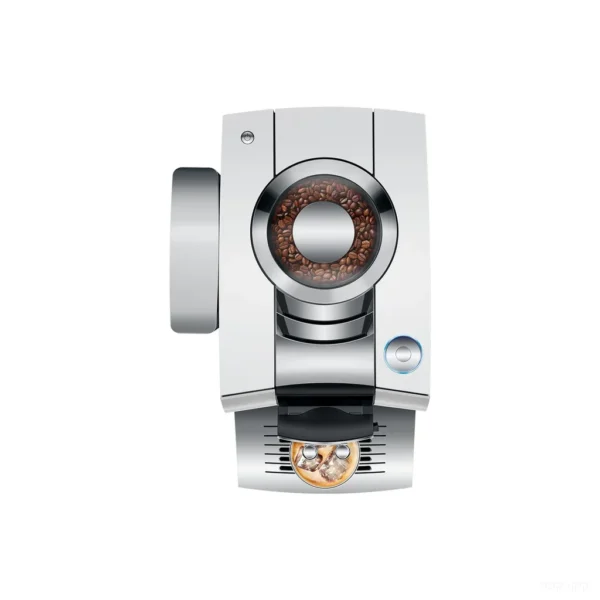מכונת קפה Jura Z10 Aluminium White - מבט על מיכל הפולים והבורר המסתובב