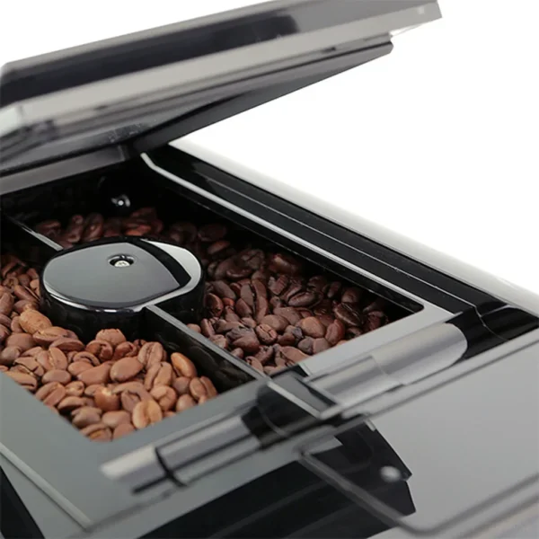 מיכל הפולים הדו תאי Manual Bean Select של מכונת הקפה Melitta Barista T Smart, 270 גרם בשני תאים