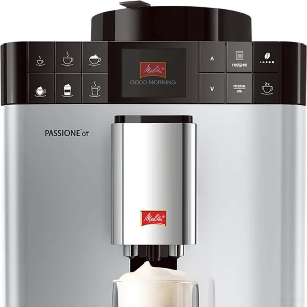 לוח הבקרה של מכונת קפה אוטומטית מליטה Melitta Caffeo Passione OT עם מסך TFT צבעוני ולחצני בחירה ישירה