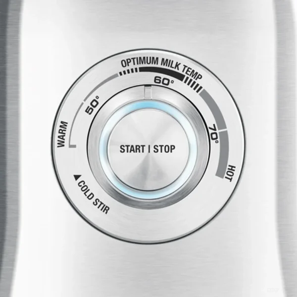 חוגת הטמפרטורה של מקציף החלב Sage Milk Café SMF600 עם המצבים Cold Stir, Warm ו-50, 60, 70 מעלות