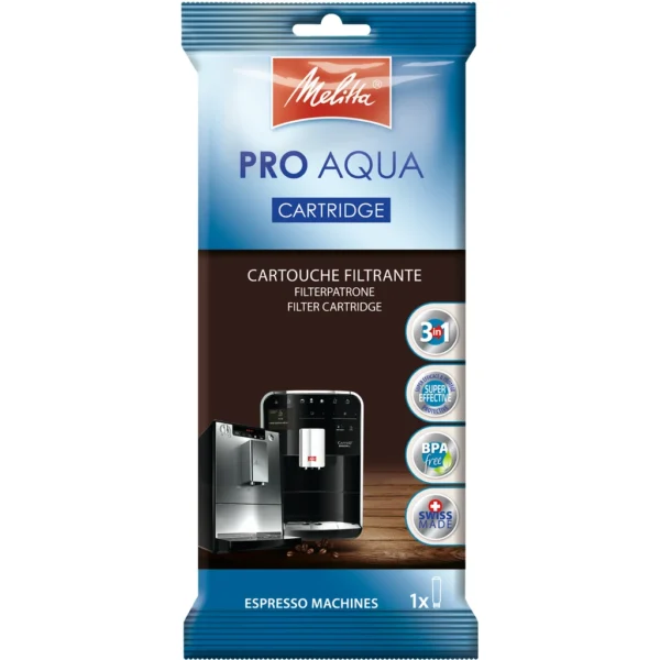 פילטר מים מקורי מליטה Pro Aqua באריזה המקורית על רקע לבן